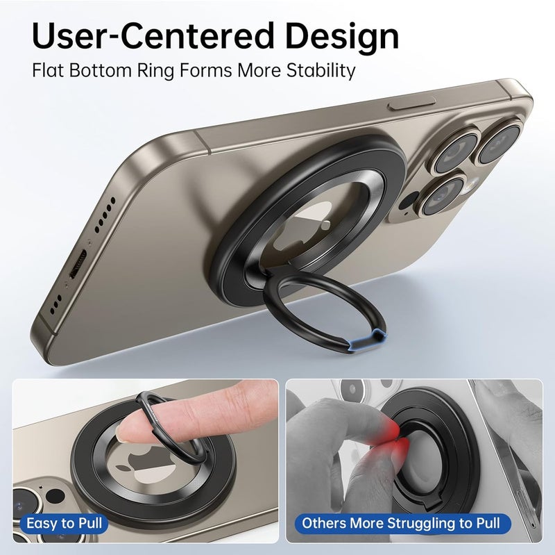 Syncwire Magnetic Phone Ring Holder for MagSafe [2 Pack] - Magnet Cell Phone Grip Stand Finger Ring Kickstand Two-Sided Magnetic Compatible with iPhone 17 Pro Max 16 15 14 13 12 MagSafe Accessories - Image 3